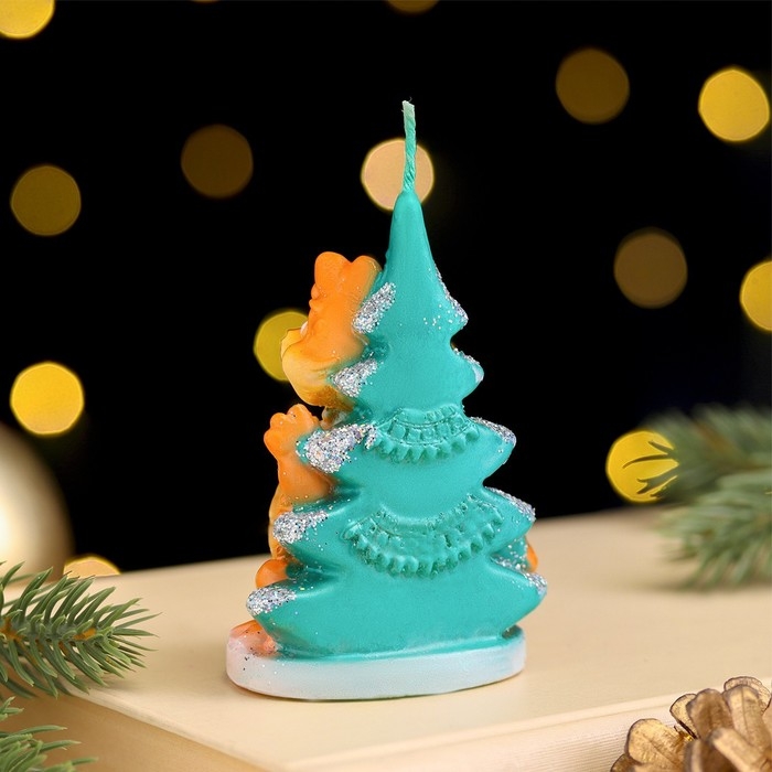 Свеча фигурная Свеча фигурная "Дракон у ёлки. Символ года 2024", 6х4,5х9 см