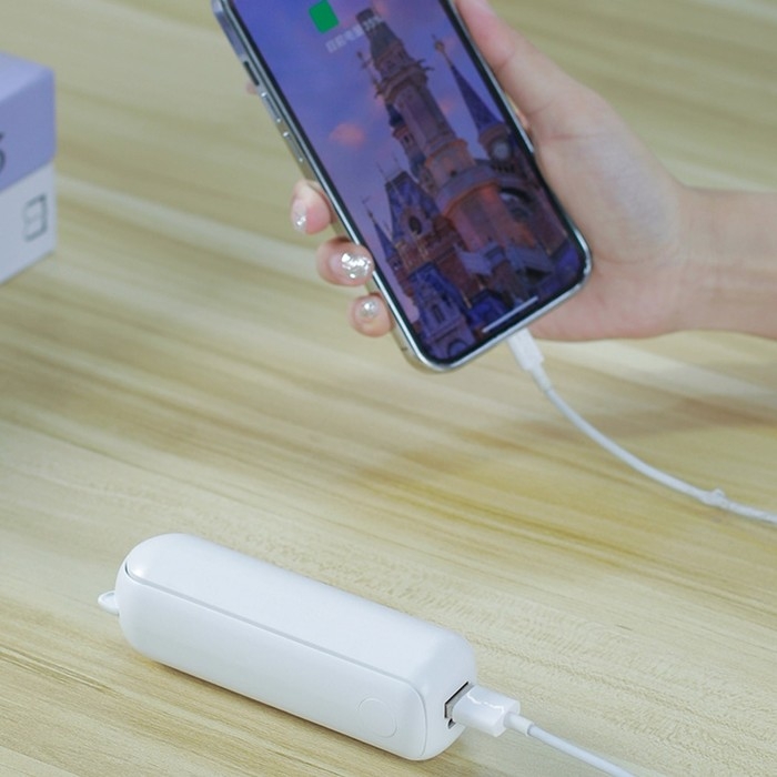 Портативный вентилятор FS08, функция Power bank 1200 мАч, 2 режима, USB, складной, белый Портативный вентилятор FS08, функция Power bank 1200 мАч, 2 режима, USB, складной, белый