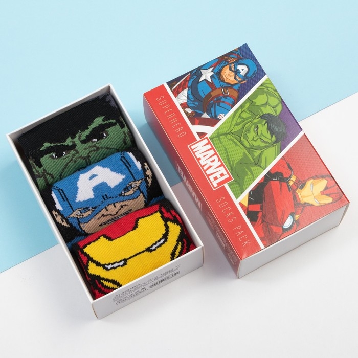 Набор носков "Мстители", MARVEL, 3 пары, 14-16 см