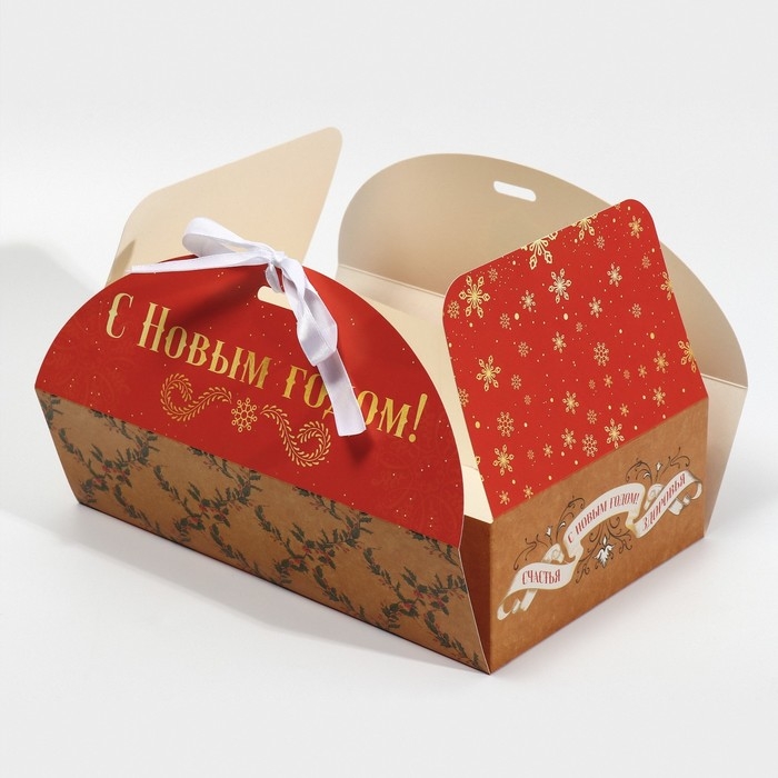 Коробка новогодняя складная &laquo;Новогодняя почта&raquo;, 28 х 18 х 8 см, Новый год