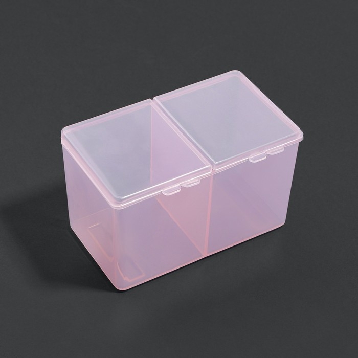 Органайзер для хранения, с крышкой, 2 секции, 6,7 × 12,5 × 7,5 см, цвет МИКС Органайзер для хранения, с крышкой, 2 секции, 6,7 × 12,5 × 7,5 см, цвет МИКС