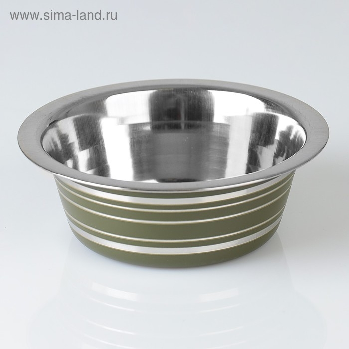 Миска стандартная цветная с полосой, 400 мл, зелёная Миска стандартная цветная с полосой, 400 мл, зелёная
