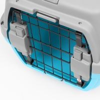 Переноска пластиковая "Неон" 48х32х29,5 см, вес животного до 12 кг, серо-голубая