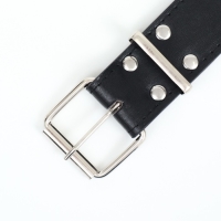 Ошейник клёпаный в 2 ряда, 65 х 3,4 см, ОШ 50-60 см, чёрный