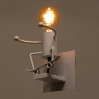 Бра "Человечек" E27 40Вт белый 14х14х17 см Бра "Человечек" E27 40Вт белый 14х14х17 см