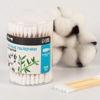 Ватные палочки в тубе 100 шт., наконечник - спираль, хлопок/бамбук(стик) Ватные палочки в тубе 100 шт., наконечник - спираль, хлопок/бамбук(стик)