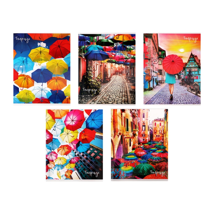 Тетрадь 48 листов в клетку Calligrata Тетрадь 48 листов в клетку Calligrata "Яркие зонты", обложка мелованный картон, УФ-лак, блок офсет, МИКС