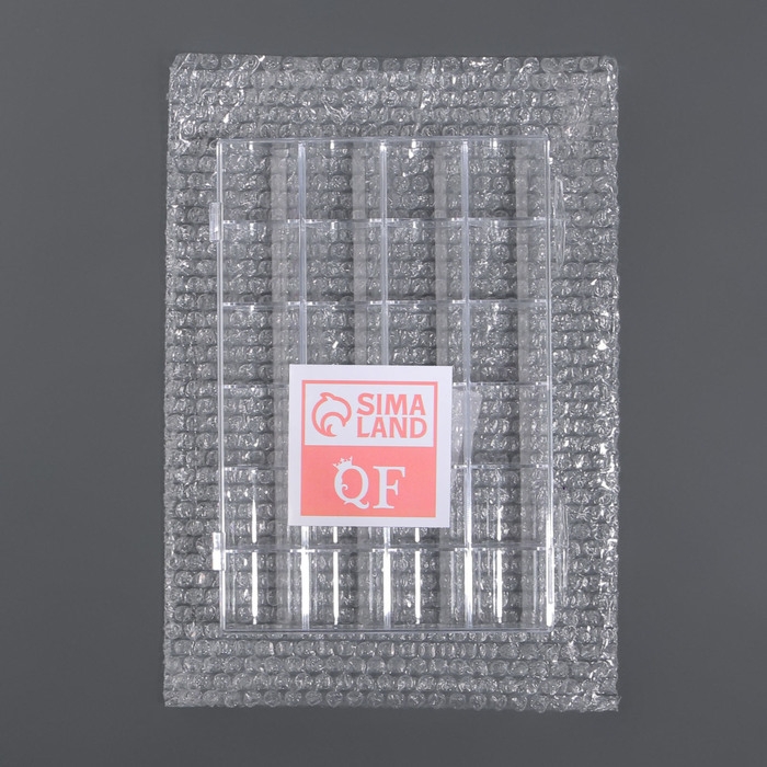 Органайзер для декора, 24 ячейки, 18 &times; 12 &times; 2,4 см, цвет прозрачный