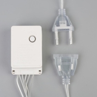 Гирлянда &laquo;Занавес&raquo; 3 &times; 1.4 м с насадками &laquo;Перья&raquo;, IP20, прозрачная нить, 80 LED, свечение белое, 8 режимов, 220 В