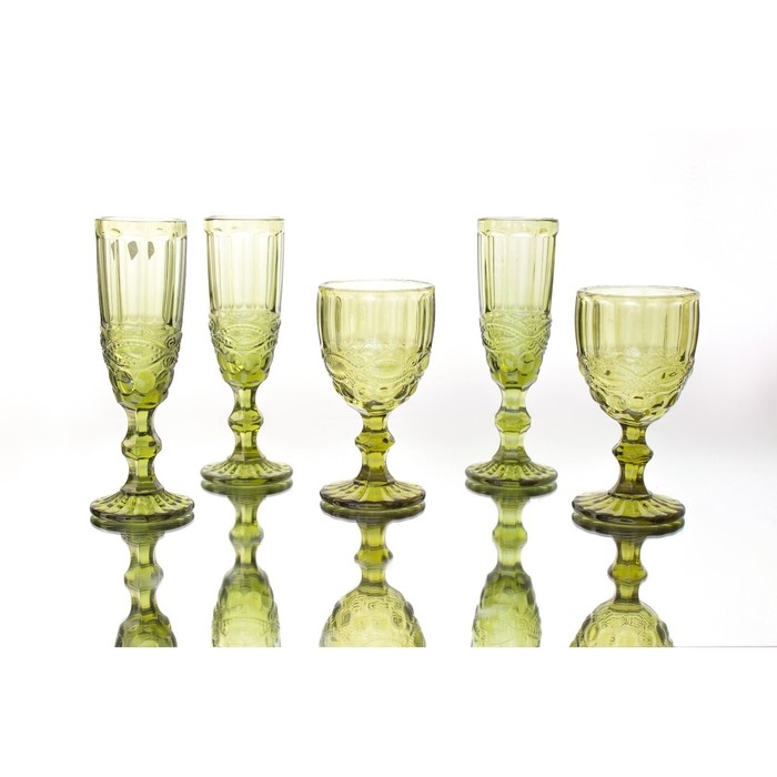 Бокал из стекла для шампанского Magistro &laquo;Ла-Манш&raquo;, 160 мл, 7&times;20 см, цвет зелёный