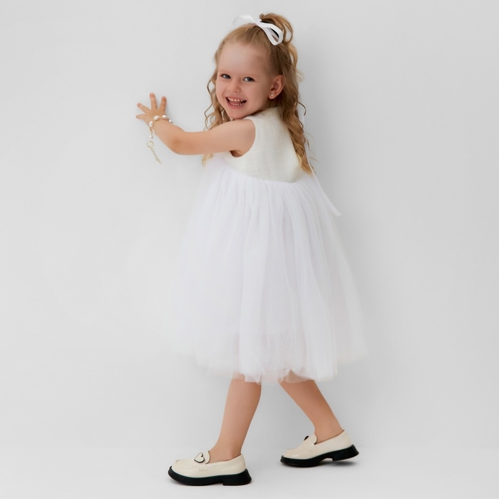 Платье для девочки MINAKU: PartyDress цвет белый, рост 104