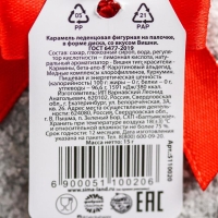 Леденец на палочке &laquo;Merry Xmas&raquo;: со вкусом вишни, 15 г.