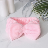 Повязка для умывания из микрофибры Доляна &laquo;Бантик&raquo;, цвет розовый