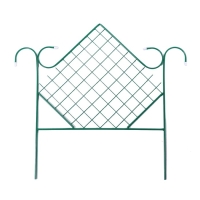 Ограждение декоративное, 90 &times; 500 см, 5 секций, металл, зелёное, &laquo;Ромб&raquo;