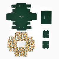 Коробка складная под 6 конфет &laquo;Мандаринки&raquo;, 13.5 х 9.8 х 3.8 см, Новый год