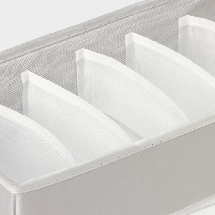 Органайзер для хранения белья LaDо́m, 6 ячеек, 34&times;15&times;10 см, цвет серый