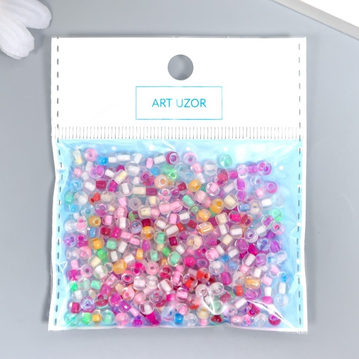 Бисер стекло 6/0 "Прозрачный цветной. Меланж" 30 гр