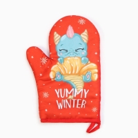 Новый год. Набор подарочный Доляна Winter : варежка-прихватка, лопатка силикон