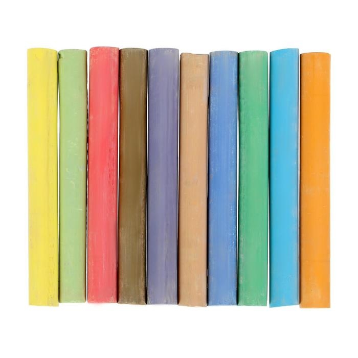 Мелки для рисования "Гамма", цветные, 10 штук, мягкие, круглая форма, картонная коробка