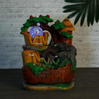 Фонтан "Слоны у воды" 13,5х18х27 см (с подсветкой)