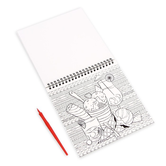 Гравюра блокнот - раскраска детская &laquo;Эстетика&raquo;, 19 х 19 см, для девочки