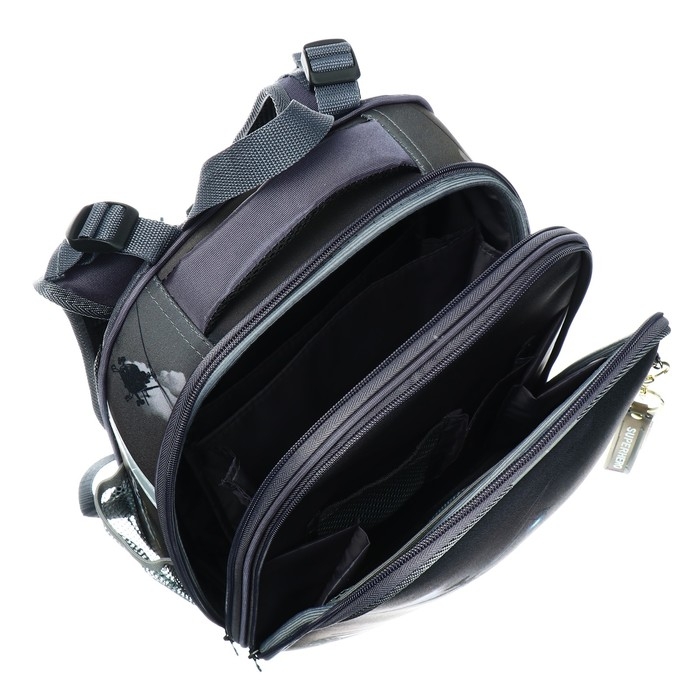 Рюкзак каркасный школьный 38 х 30 х 16 см, эргономичная спинка, Stavia "Авто", коричневый