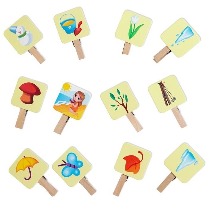 Настольная игра &laquo;Времена года&raquo; с прищепками, 2+