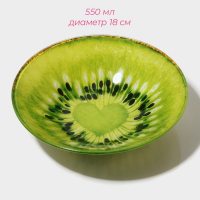 Набор тарелок стеклянных Доляна «Романтичный киви», 19 предметов: 6 десертных тарелок, 6 обеденных тарелок, 6 мисок, салатник Набор тарелок стеклянных Доляна «Романтичный киви», 19 предметов: 6 десертных тарелок, 6 обеденных тарелок, 6 мисок, салатник