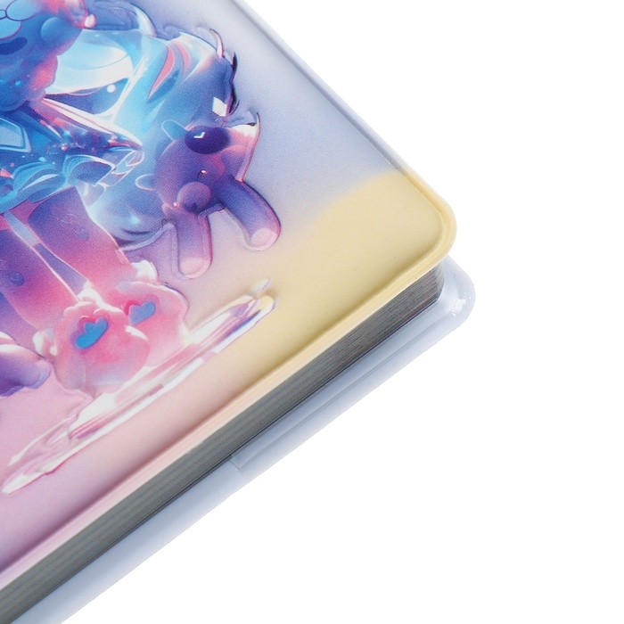 Записная книжка подарочная 96л,линия, цветной блок,обложка ПВХ 3D Аниме (9,5х10,5см)