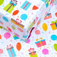 Бумага упаковочная глянцевая "Шарики", 70 &times; 100 см, 1 лист