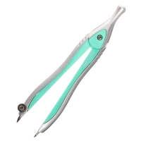 Циркуль металлический ErichKrause "Pastel Bloom", 125мм, со сменным грифелем, PVC чехол, микс