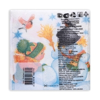 Новогодние салфетки бумажные Гармония цвета &laquo;Снеговик и дети&raquo; 1 слой, 24х24 см, 100 шт