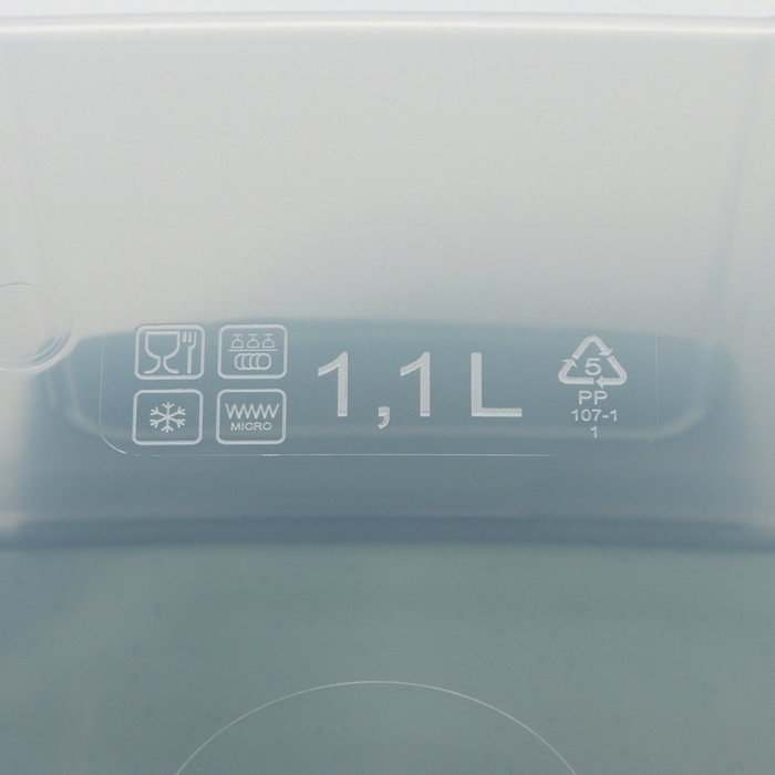 Контейнер пищевой Lock&Ok, 1,1 л, 18,6&times;12,2&times;8,1 см, прозрачный, крышка зелёная