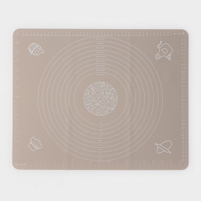 Коврик с разметкой Доляна «Капучино», силикон 50×40 см, цвет бежевый Коврик с разметкой Доляна «Капучино», силикон 50×40 см, цвет бежевый
