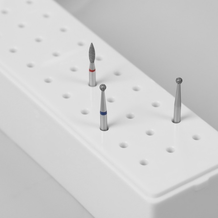 Органайзер для фрез, 30 отделений, 13 &times; 4 &times; 6,4 см, в картонной коробке, цвет белый