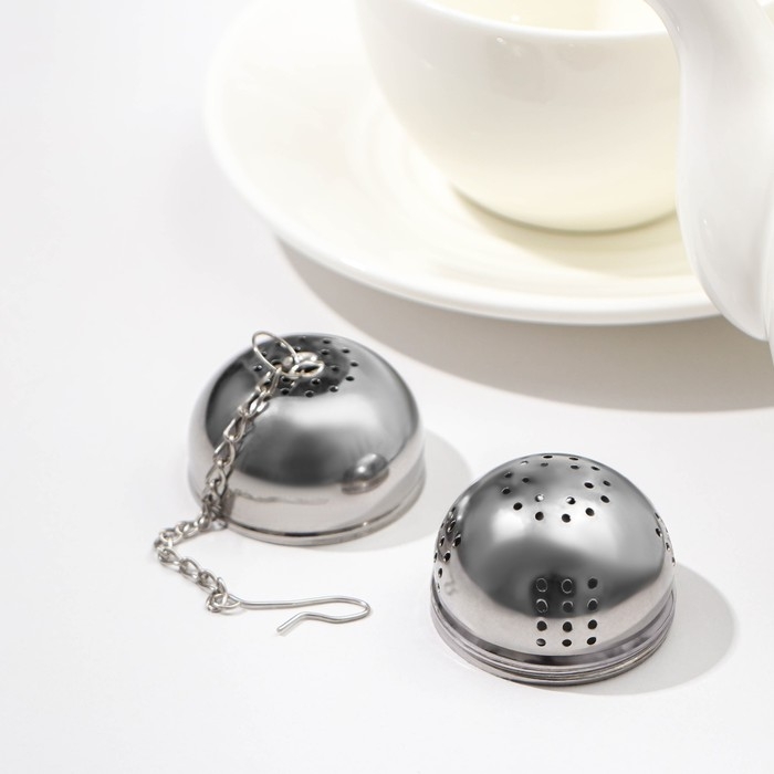 Ситечко для чая Доляна &laquo;Овальчик&raquo;, 4&times;3,5 см, цвет серебристый