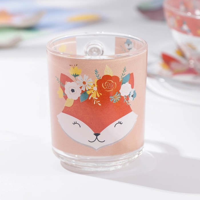 Набор детской посуды Доляна &laquo;Лисёнок&raquo;, 3 предмета: миска 450 мл, тарелка d=20 см, кружка 200 мл