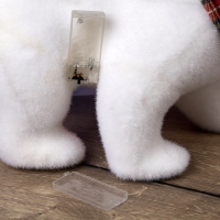 Светодиодная фигура &laquo;Мишка&raquo; 45 &times; 25 &times; 20 см, флок, батарейки ААх2 (не в комплекте), свечение тёплое белое