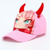 Кепка детская для девочки &laquo;Чертенок&raquo; аниме с заколками, р-р 52-54 5-7 лет