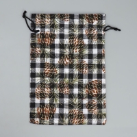 Мешочек подарочный холща &laquo;Новогодняя клетка&raquo;, 16 х 24 см +/- 1.5 см, Новый год