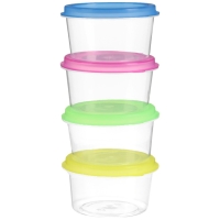Набор контейнеров для хранения детского питания 8 шт., 50 мл., круглые, с крышками, цвета МИКС