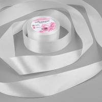 Лента атласная, 40 мм &times; 23 &plusmn; 1 м, цвет белый №01