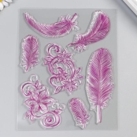 Штамп для творчества силикон "Цветы и пёрышки" 18х14 см Штамп для творчества силикон "Цветы и пёрышки" 18х14 см