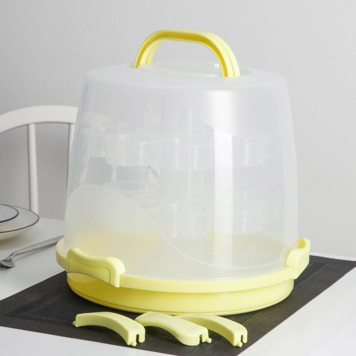 Тортовница с крышкой, 29&times;24 см, 24 ячейки, переносная, цвет МИКС