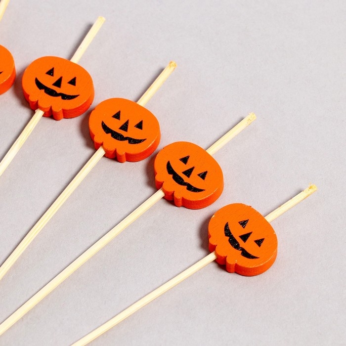 Шпажки «Тыква», в наборе 12 штук, цвет оранжевый Шпажки «Тыква», в наборе 12 штук, цвет оранжевый