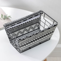 Корзина для хранения Доляна &laquo;Марокко&raquo;, 25&times;15&times;11,5 см, цвет чёрно-белый