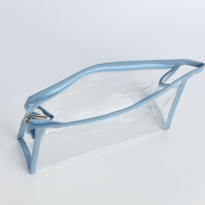 Набор косметичек 2 в 1 на молнии, цвет голубой