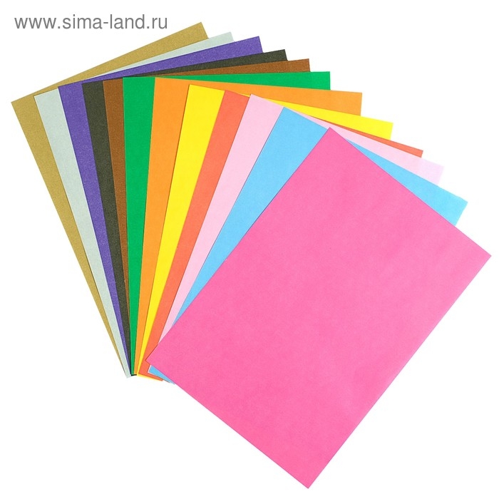 Набор для детского творчества А4, 24 листа "Золушка": 12 листов цветной картон, 12 листов цветная бумага, 12 цветов