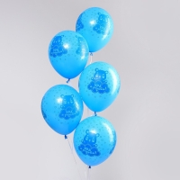 Воздушный шар латексный 12" &laquo;Ура, я родился&raquo;, мишка, пастель, 25 шт.