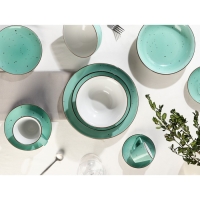 Тарелка фарфоровая глубокая DOTS menta, 500 мл, d=20 см, цвет бирюзовый Тарелка фарфоровая глубокая DOTS menta, 500 мл, d=20 см, цвет бирюзовый